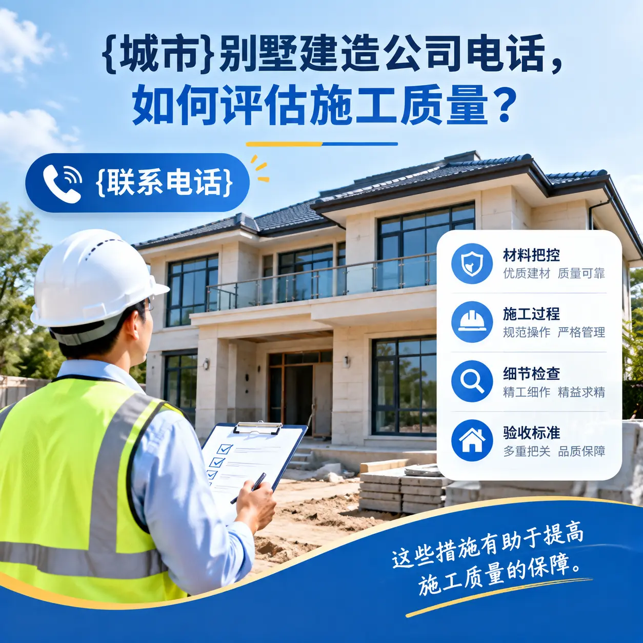 普安别墅建造公司电话，如何评估施工质量？