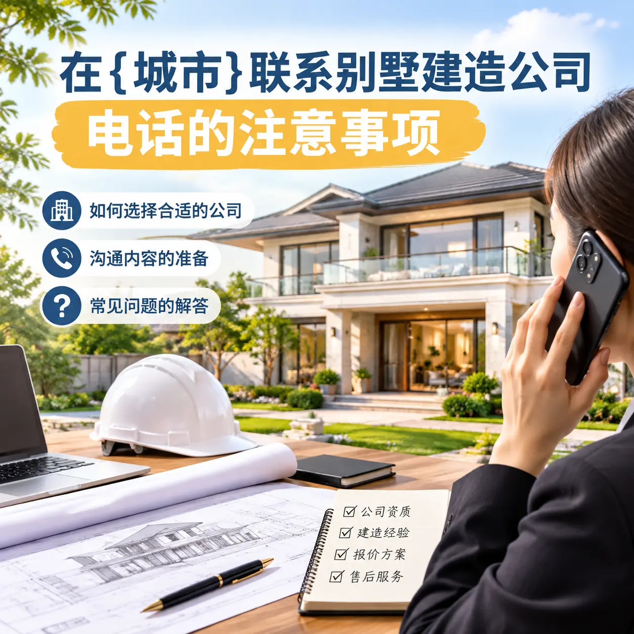 在普安联系别墅建造公司电话的注意事项