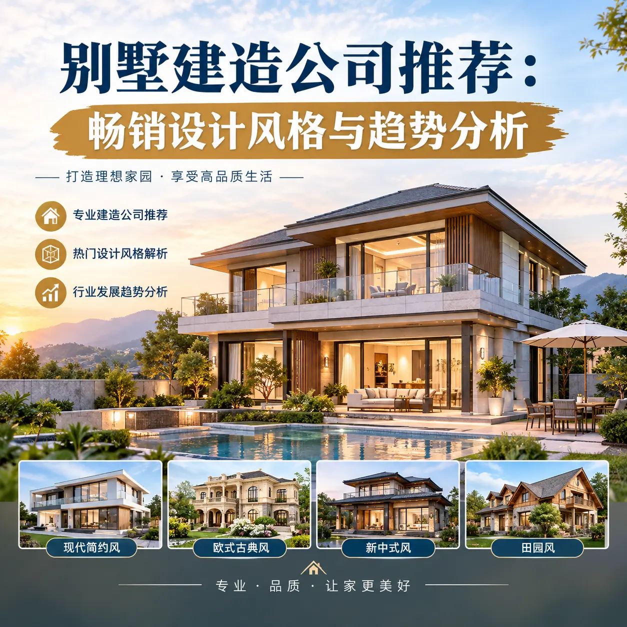 别墅建造公司推荐： 普安 畅销设计风格与趋势分析